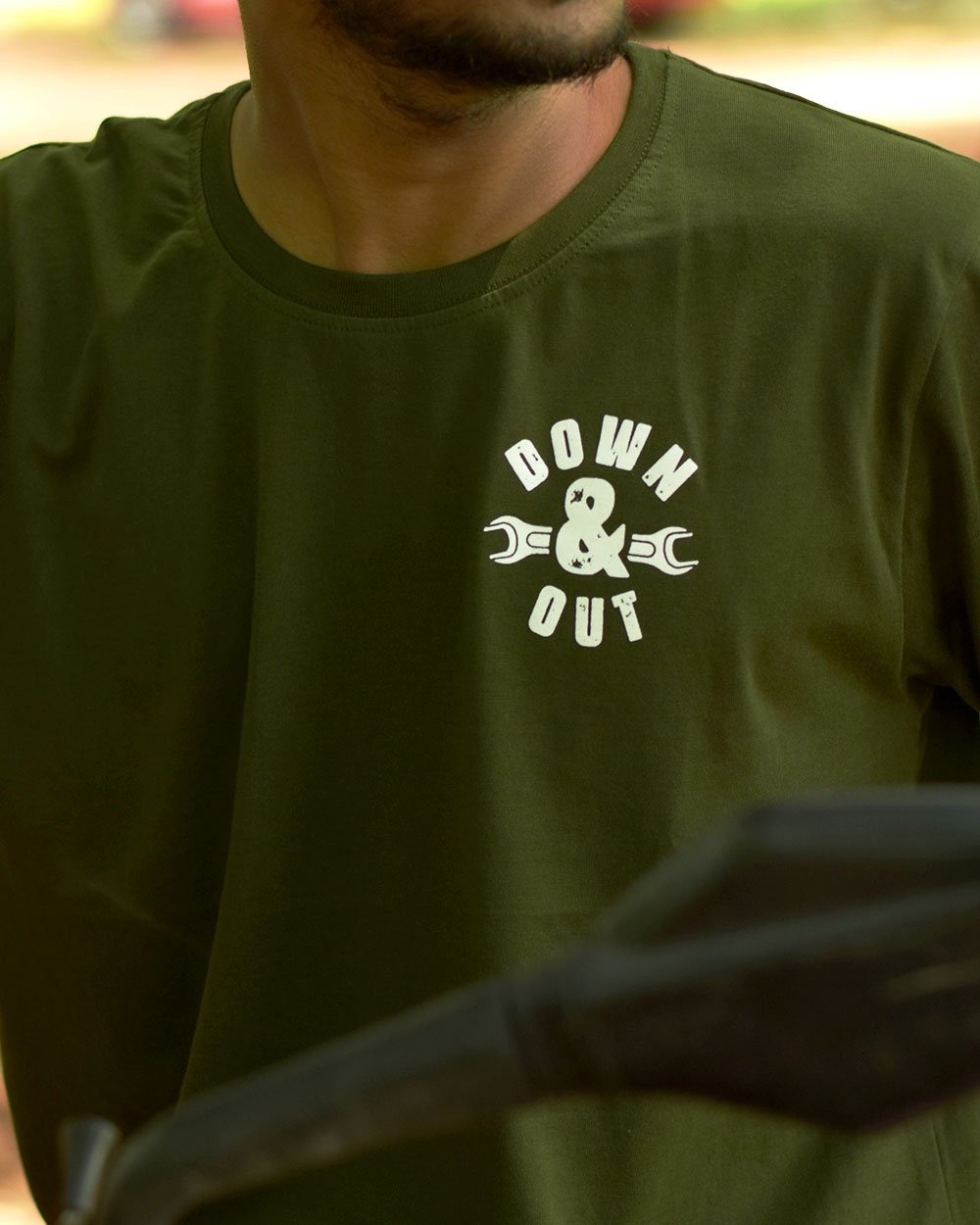 INLINE 4-DOWN AND OUT-MOTO T-SHIRTS-L