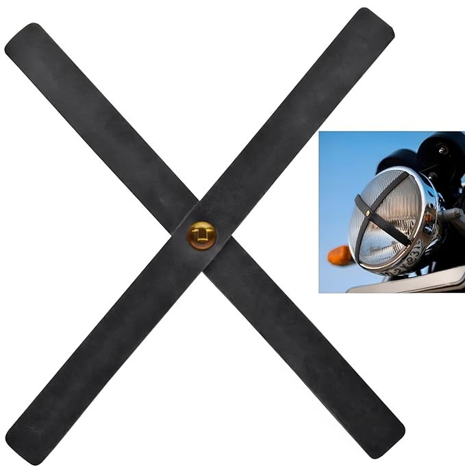 NAADODI-LEATHER HEAD LIGHT STRAP-MOTOR CYC ACC-BLACK