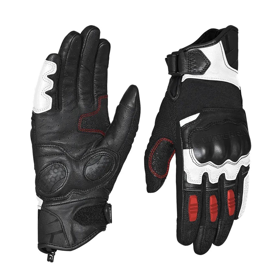 VIATERRA-HOLESHOT V2(SHORTY HYBRID)-RIDING GLOVE-RED