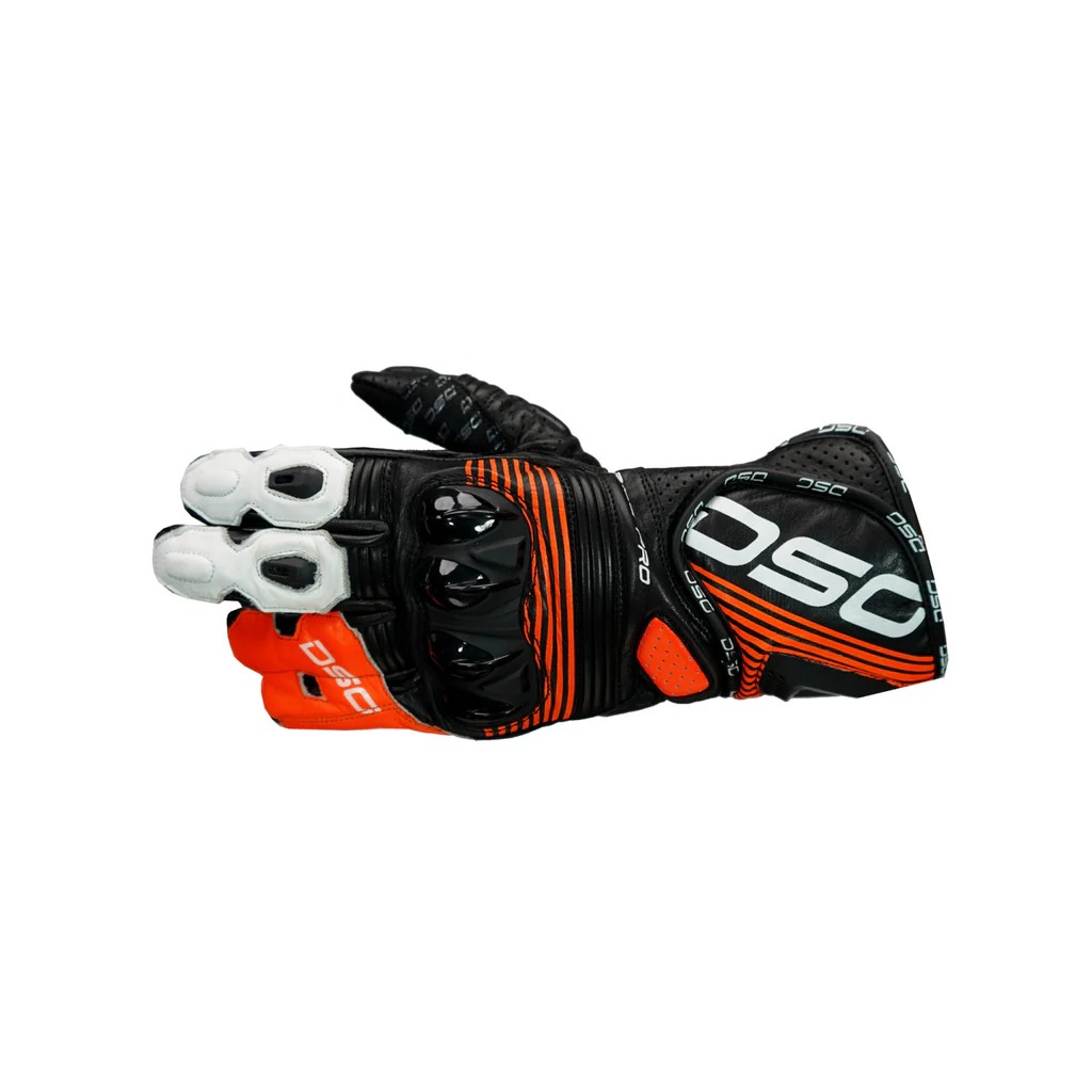 DSG-RACE PRO-RIDING GLOVE-BLK/RED/FLOURO/WHT-L