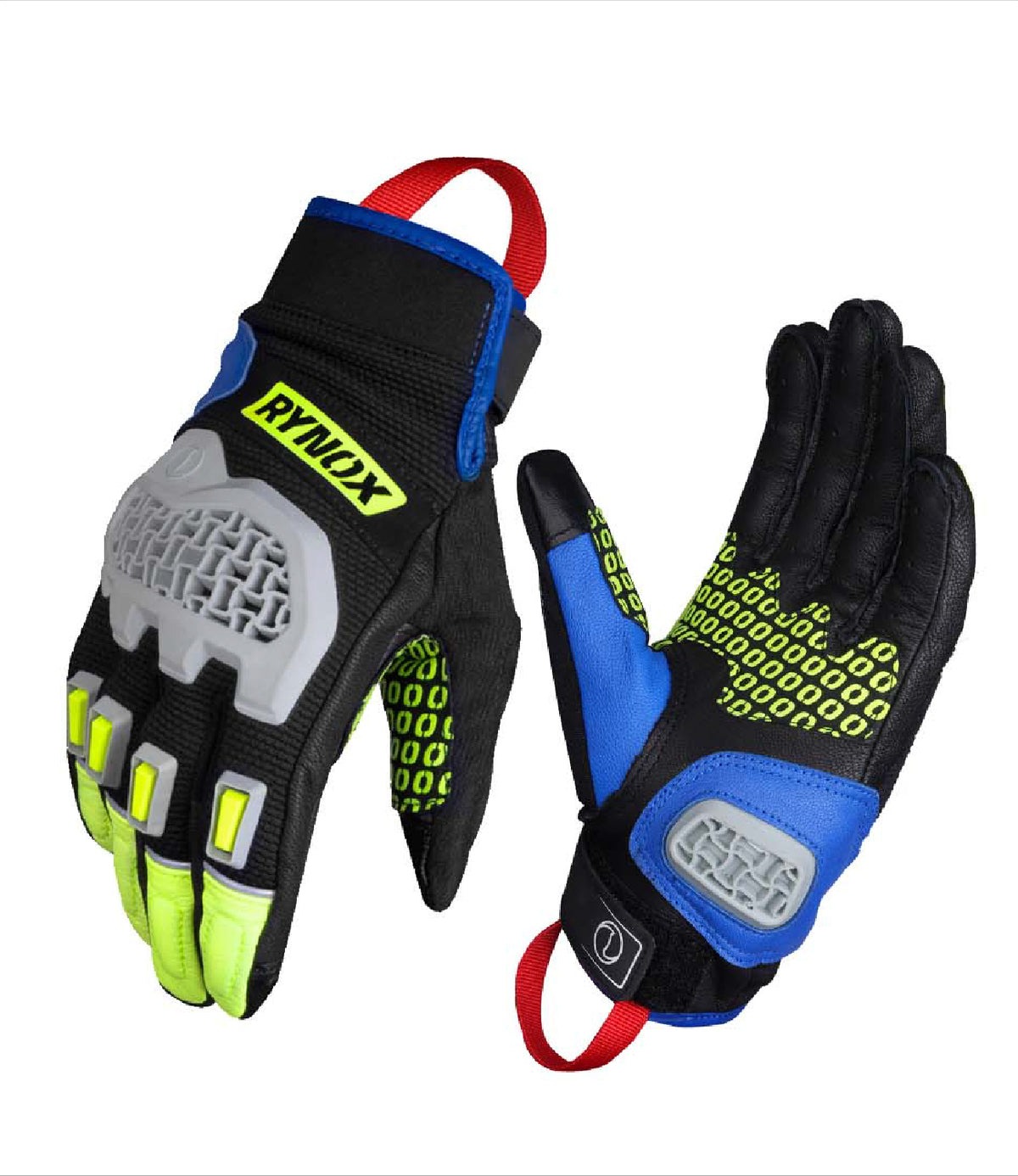 RYNOX-GRAVEL-RIDING GLOVE-BLUE/NEON