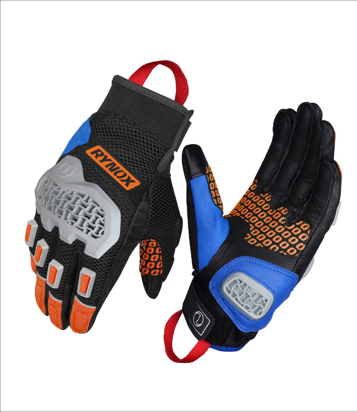 RYNOX-GRAVEL-RIDING GLOVE-NAVY BLUE/ORG