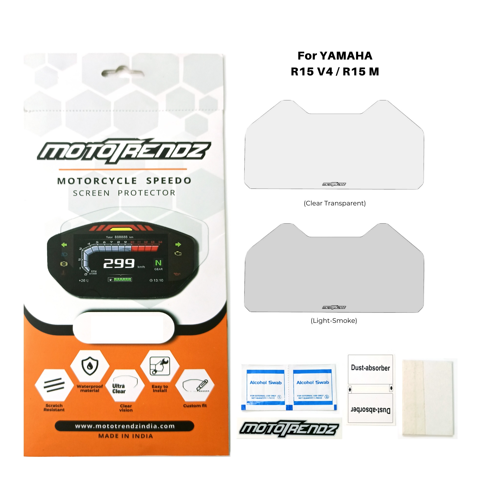 MTZ-SPEEDOMETER -YAMAHA R15V4/R15M-(CLEAR)-MOTOR CYC ACC