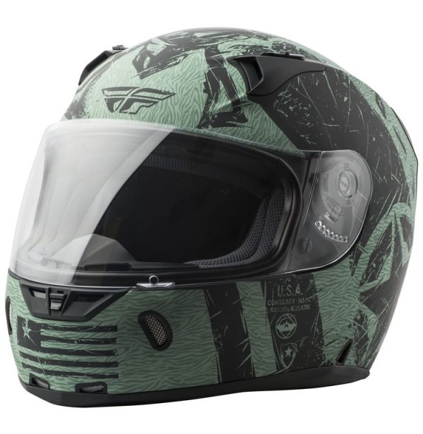 FLY RACING-REVOLT-LIBERATOR-HELMET-MATTE BLACK/GREEN-S