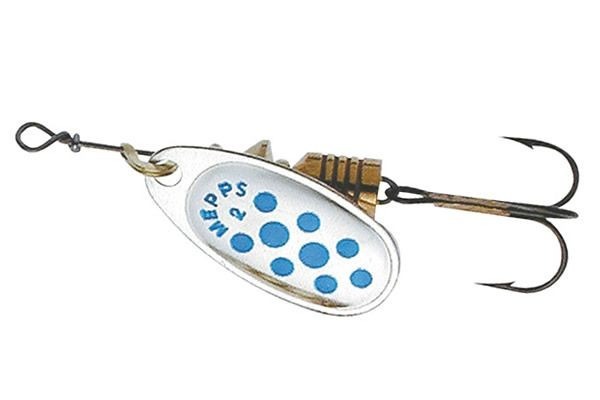 MEPPS COMET-SPINNER-FISHING-SILVER/BLUE DOT-SIZE 3