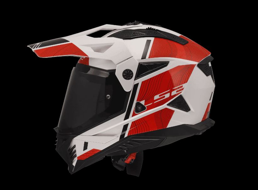 LS2 - HILL - FULL FACE HELMET - WHITE/RED
