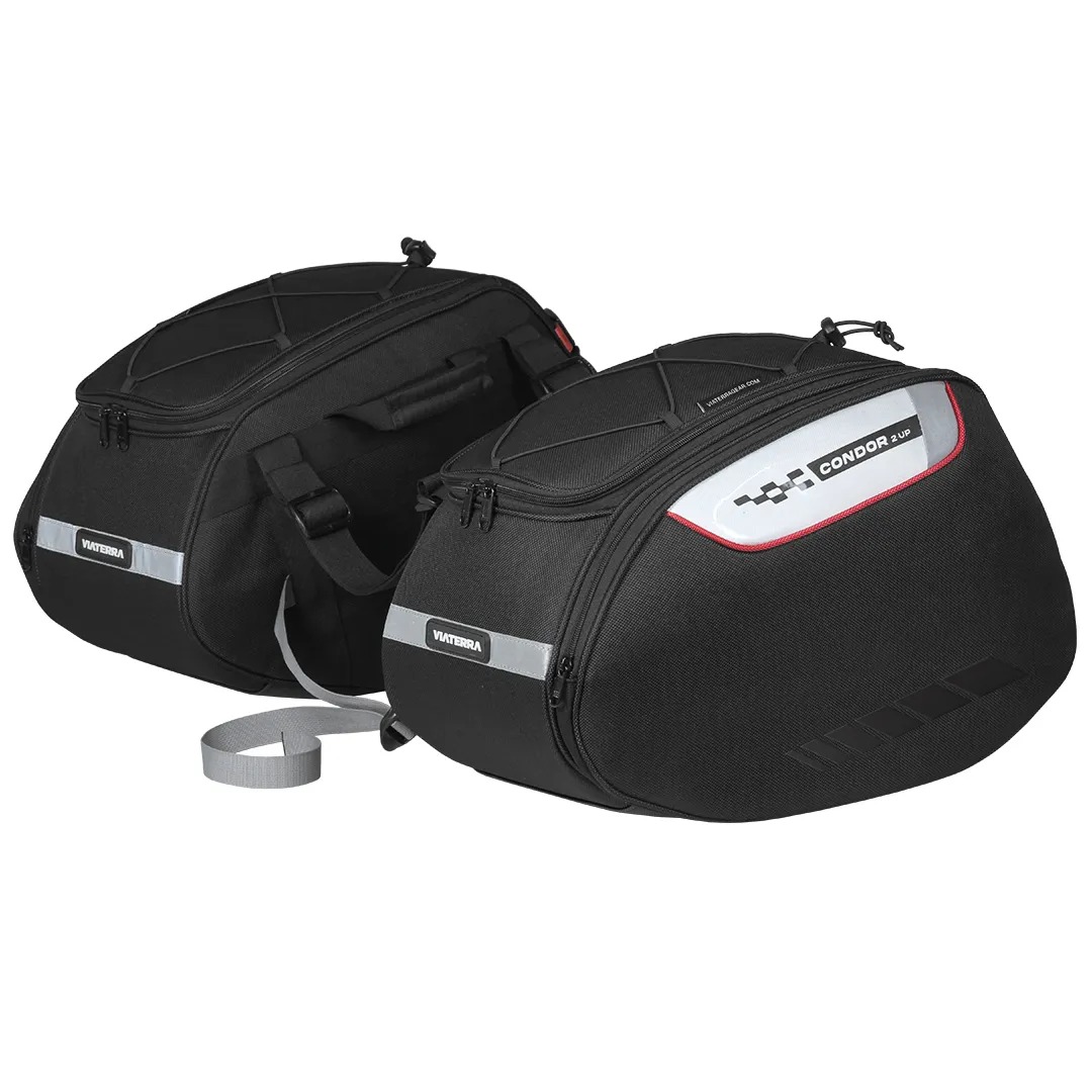 VIATERRA-100% WP CONDOR 2-UP-SADDLE BAG-BLACK
