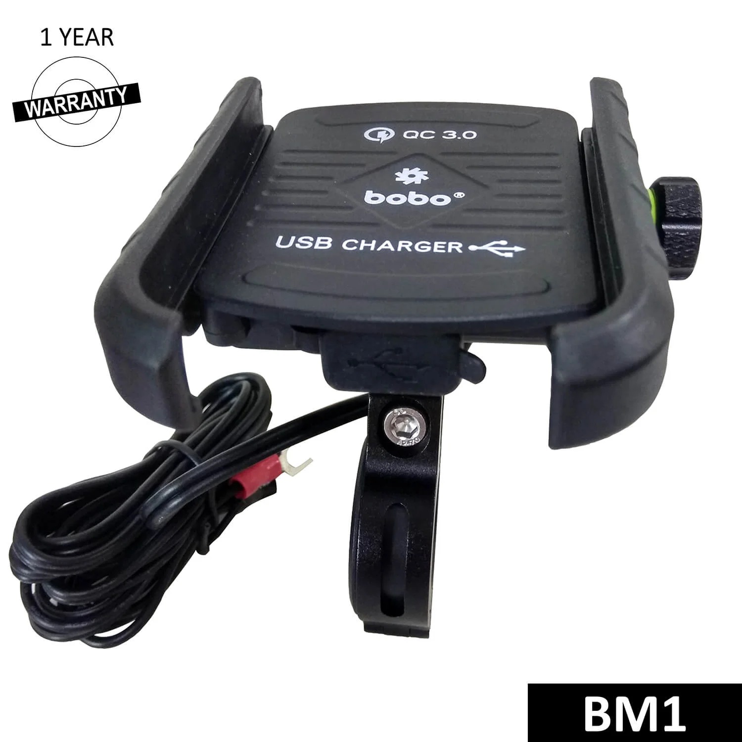 BOBO-BM1 JAW GRIP MOBIE HOLDER WITH CHARGER-MOBILE MOUNT-BLK