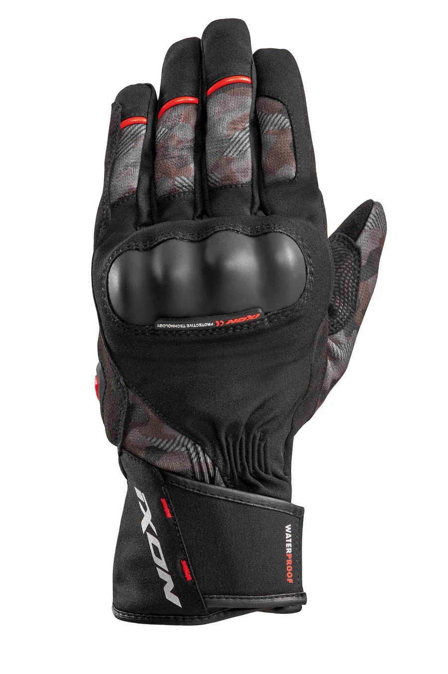 IXON-PRO RUSSEL-RIDING GLOVE-NOIR CAMO/ROUGE