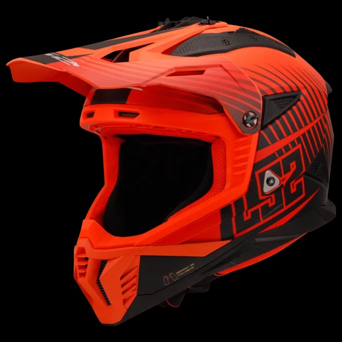 LS2-MX437 FAST II-OFF ROAD HELMET-DUCK HIVIZ/ORG/RED