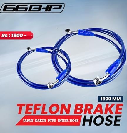 66BHP-TEFLON BRAKE HOSE-MOTOR CYC ACC-BLUE
