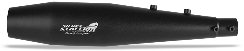 SSP-TWINS EXHAUST-SILENCER-BLK MATTE
