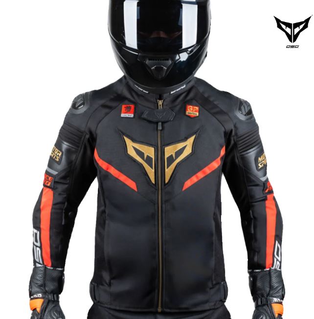 DSG-RACE PRO SPORT-RIDING JACKET-BLK/RED/GLD