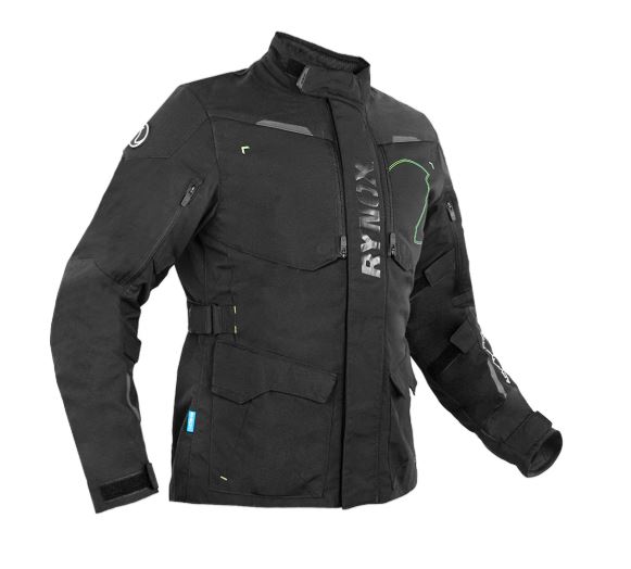RYNOX-ADVENTO PRO-RIDING JACKET-BLK/HI-VIZ/GRN
