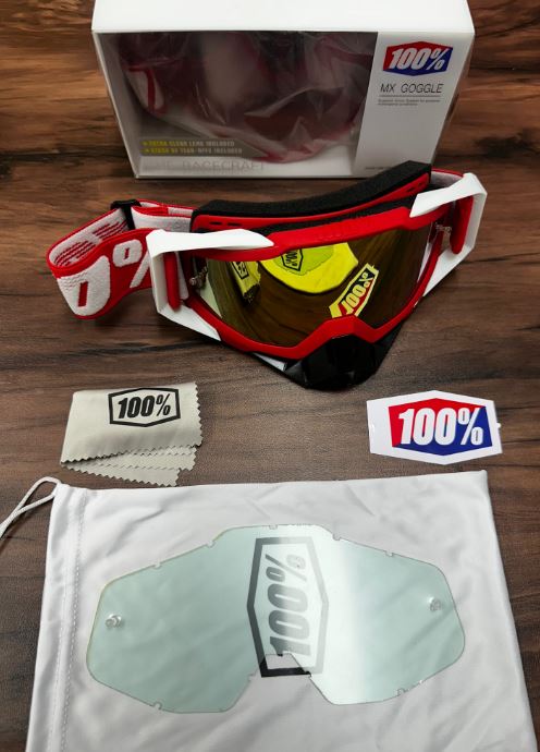 AS - 100% MOTOCROSS GOGGLE - HELMET ACC-RED/WHITE