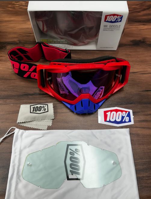 AS - 100% MOTOCROSS GOGGLE - HELMET ACC-RED/BLUE