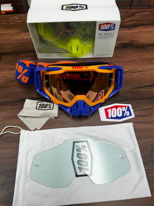 AS - 100% MOTOCROSS GOGGLE - HELMET ACC-ORANGE/BLUE