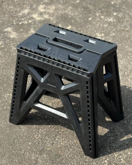 AS-FOLDABLE STEP STOOL-CAMPING ACC-BLK