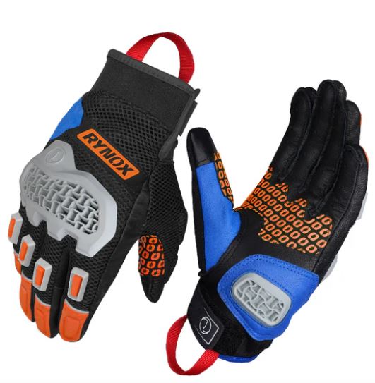 RYNOX-GRAVEL-RIDING GLOVE-NAVY BLUE/ORG