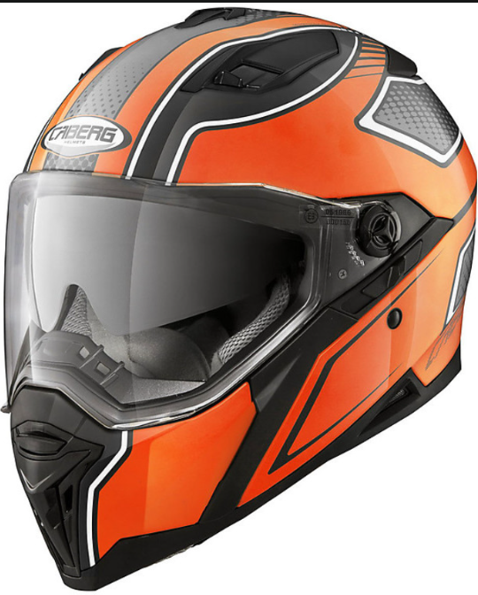 AS-CABERG  DOUBLE VISOR-FULL FACE HELMET-MATT BLK/ORG
